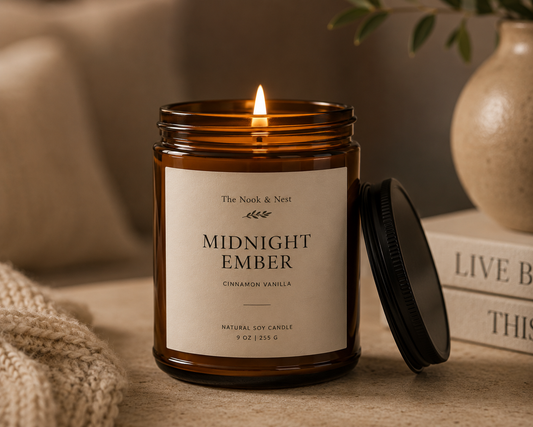 Midnight Ember — Cinnamon Vanilla Soy Candle